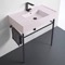Modern Console Sink, Pink Ceramic Sink, 32